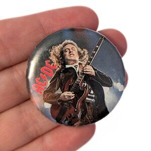 Vintage 1980s AC/DC Pin Badge Original Retro 1.75"